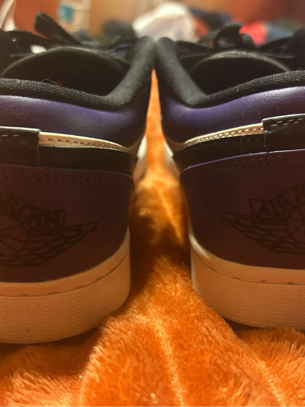 Men’s Jordan 1 Low-Top Sneakers - Purple / White / Black